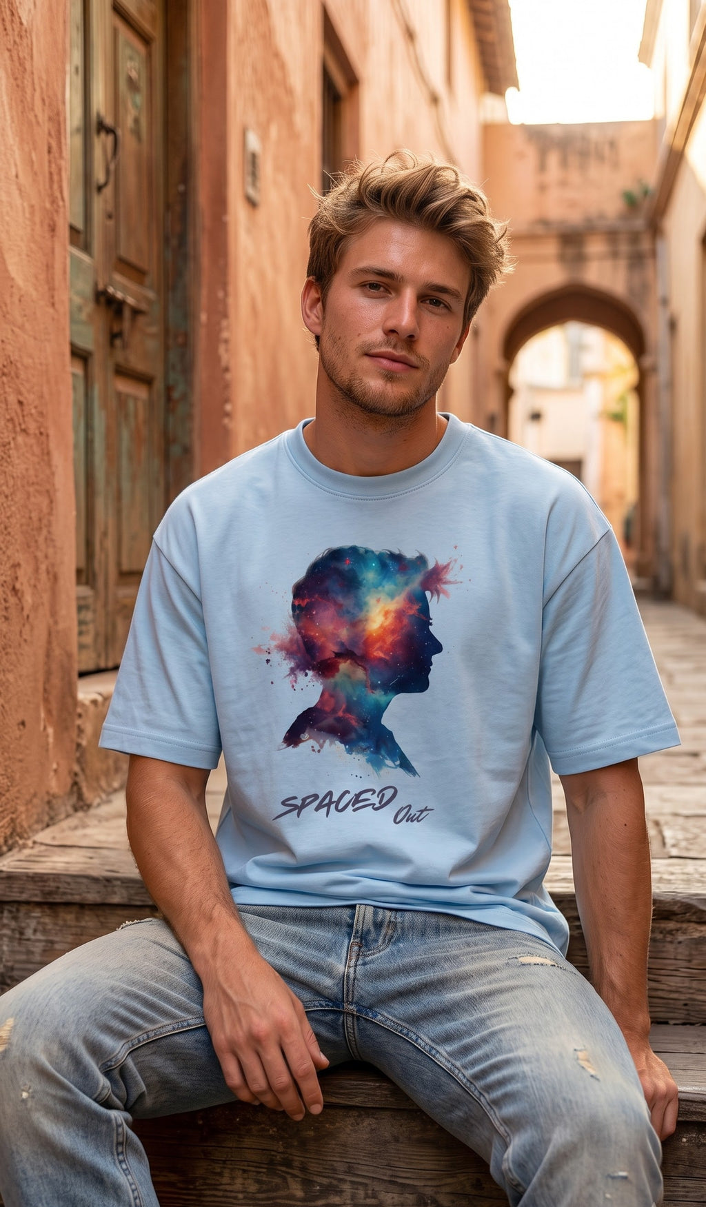 Unisex Terry Oversized Tee- Spaced Out