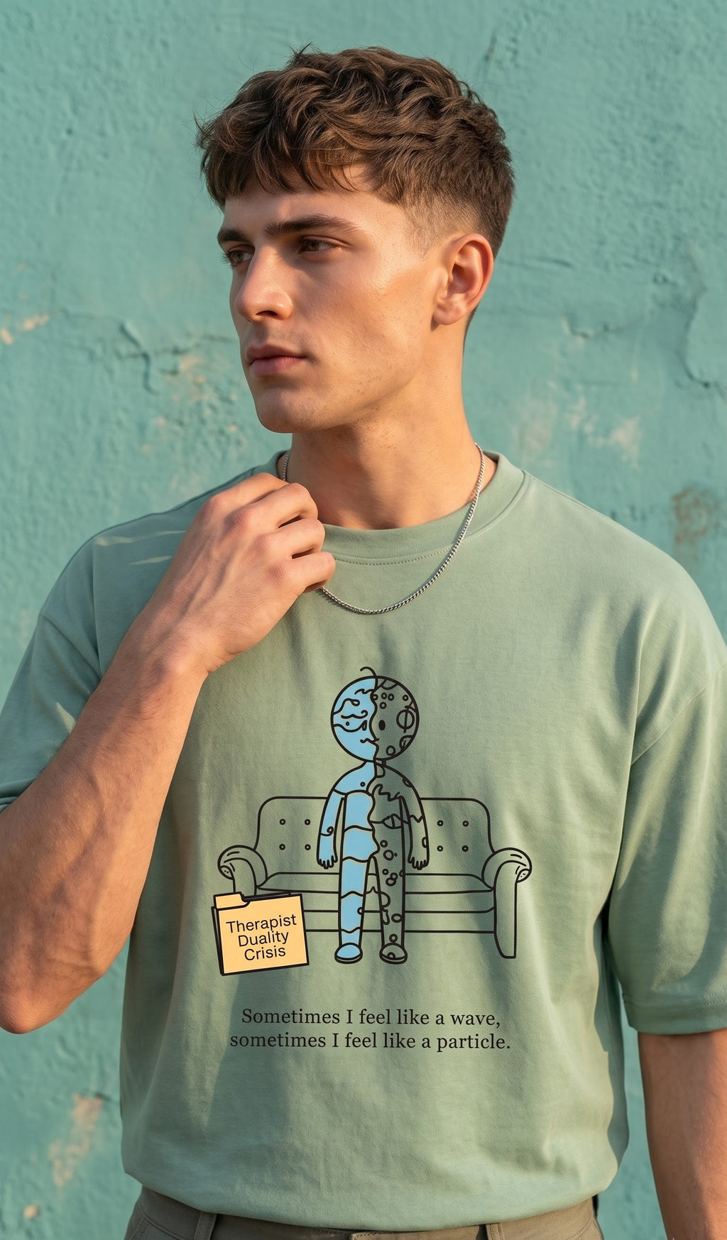 Unisex Terry Oversized Tee- Duality