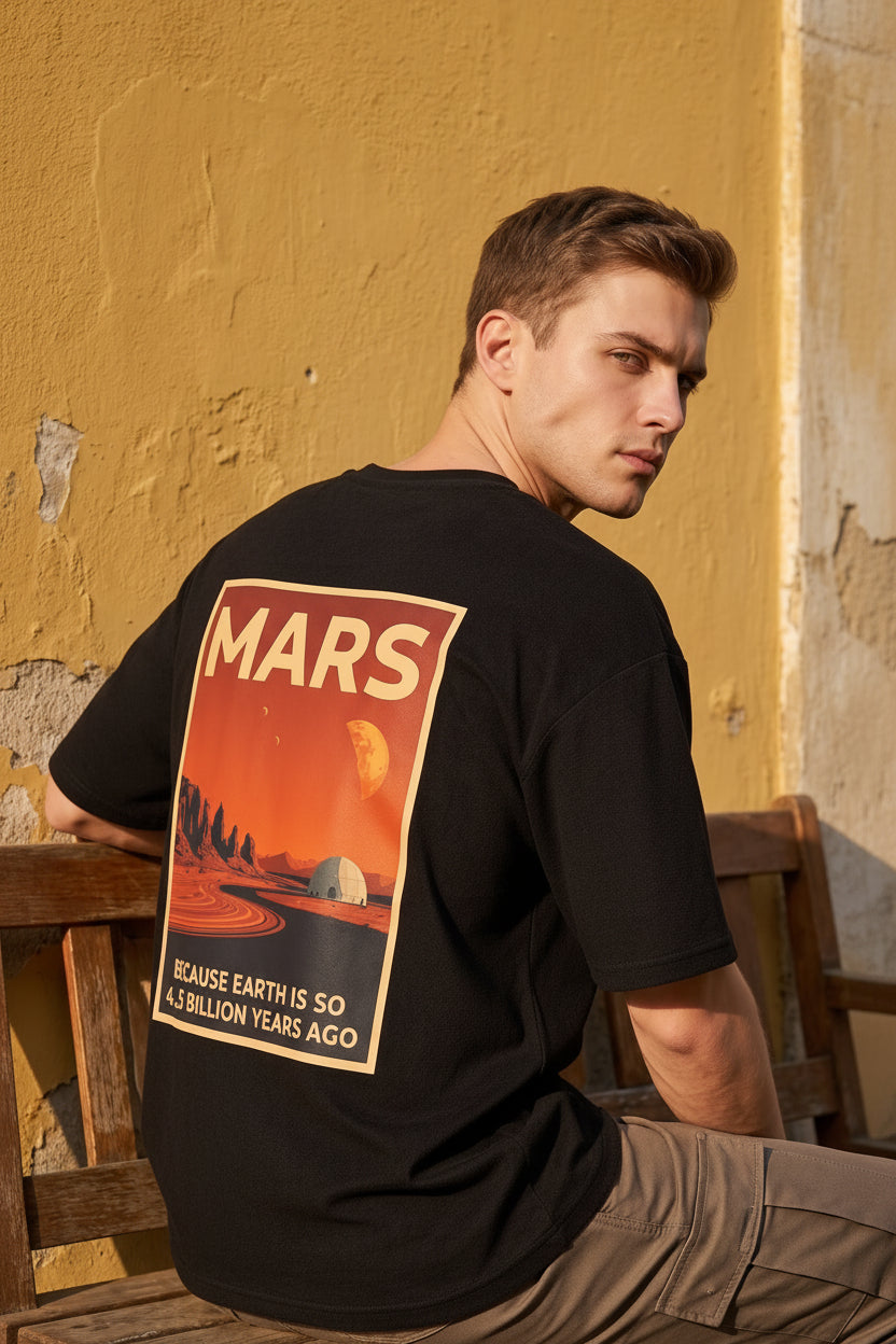 Unisex Terry Oversized Tee- Mars
