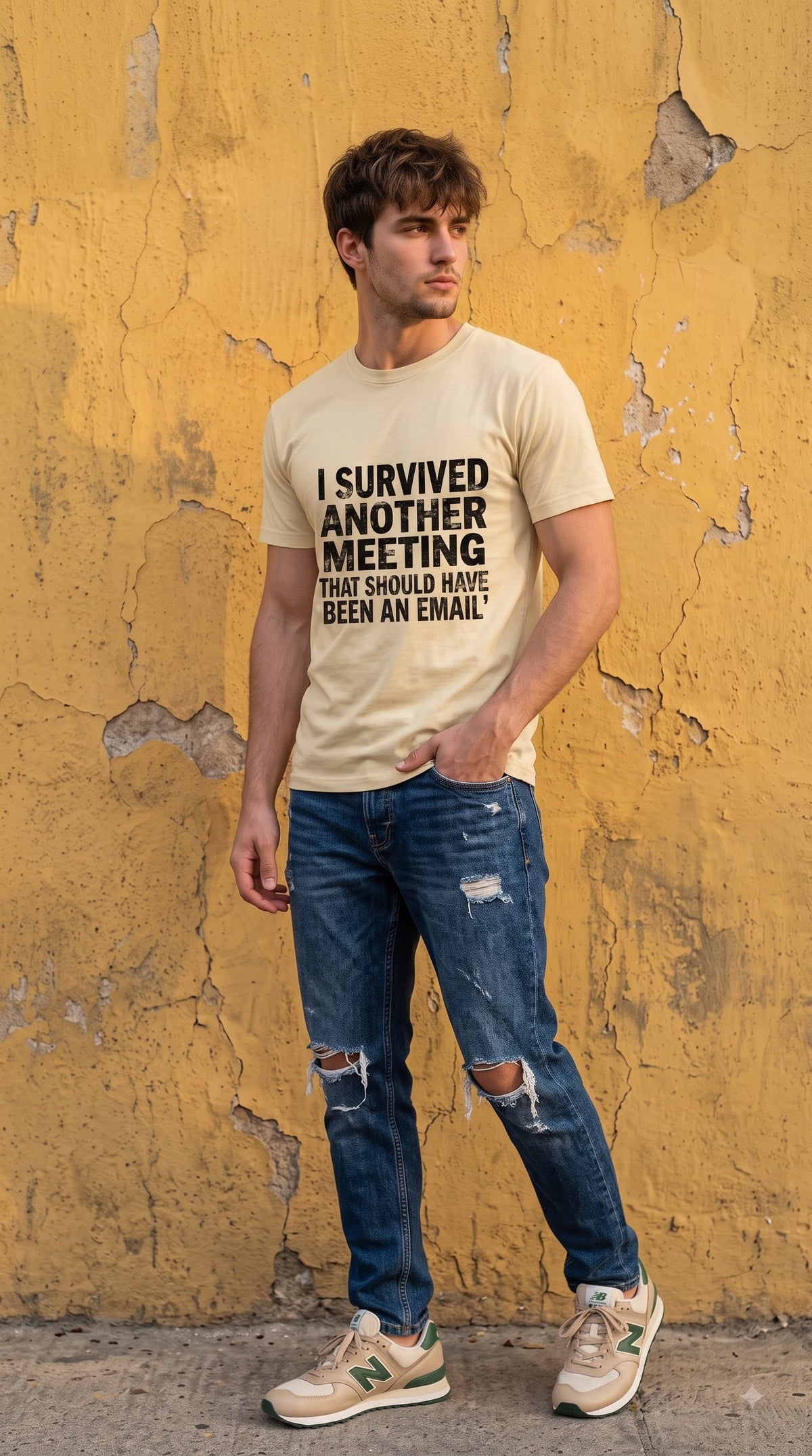 Men Regular T-Shirt- Meeting Request