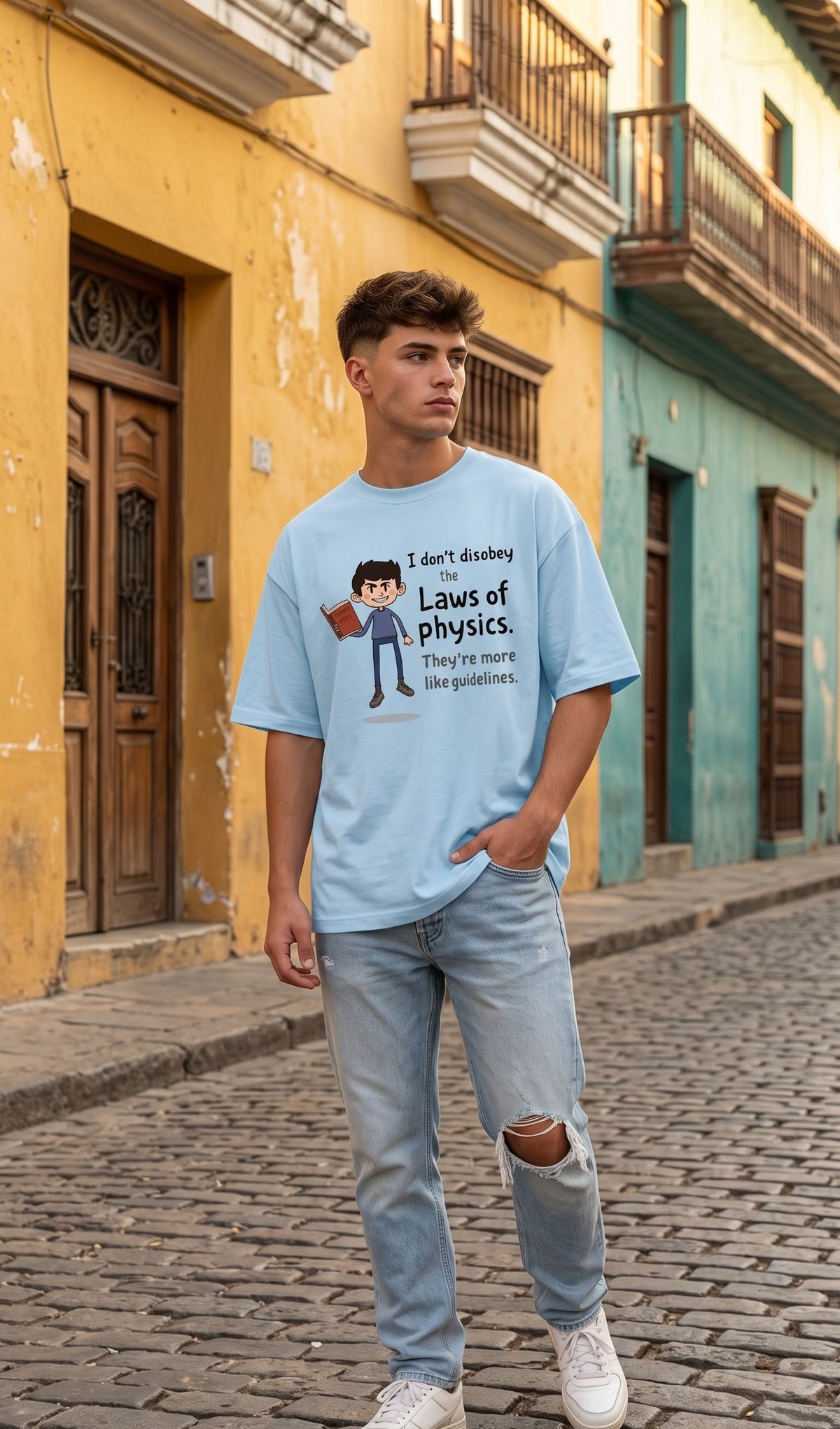 Unisex Terry Oversized Tee- Laws of Physics
