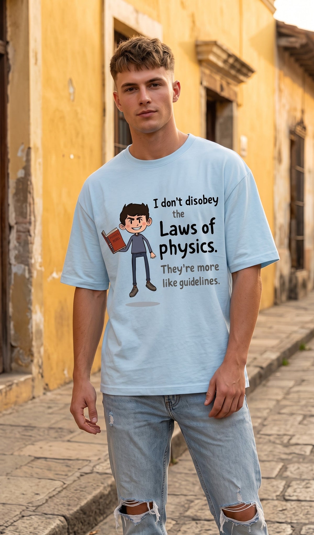 Unisex Terry Oversized Tee- Laws of Physics