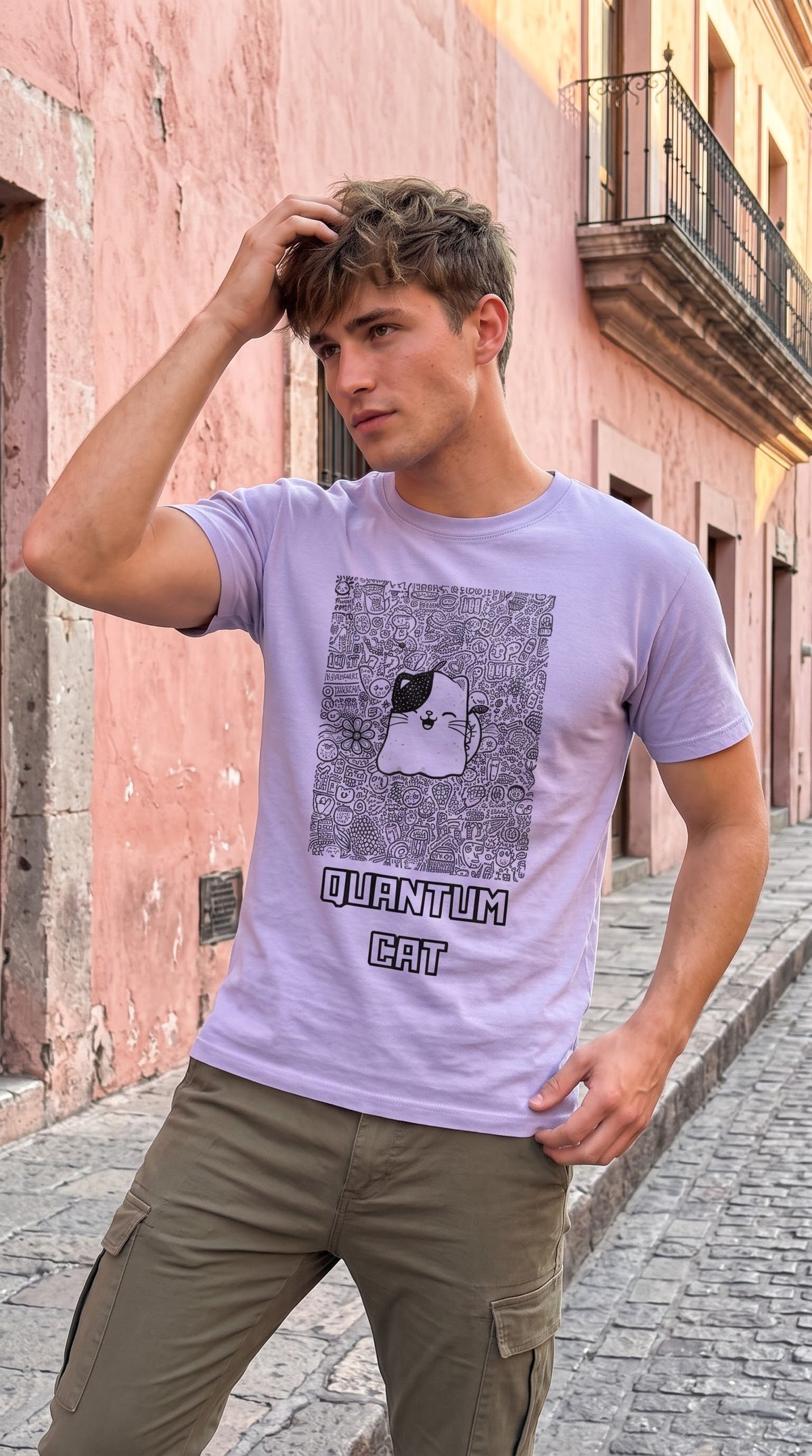 Men Regular T-Shirt- Quantum Cat