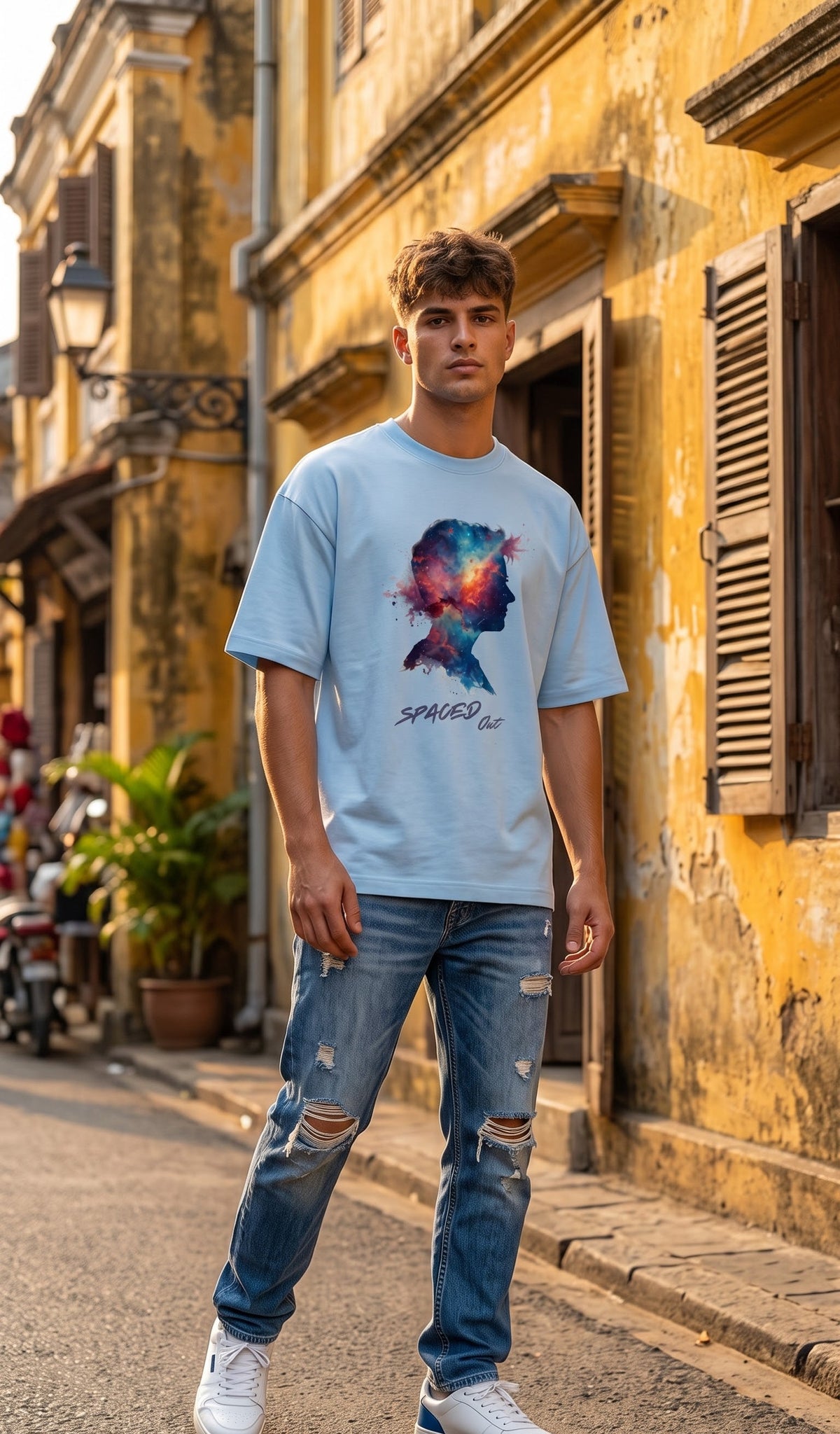 Unisex Terry Oversized Tee- Spaced Out