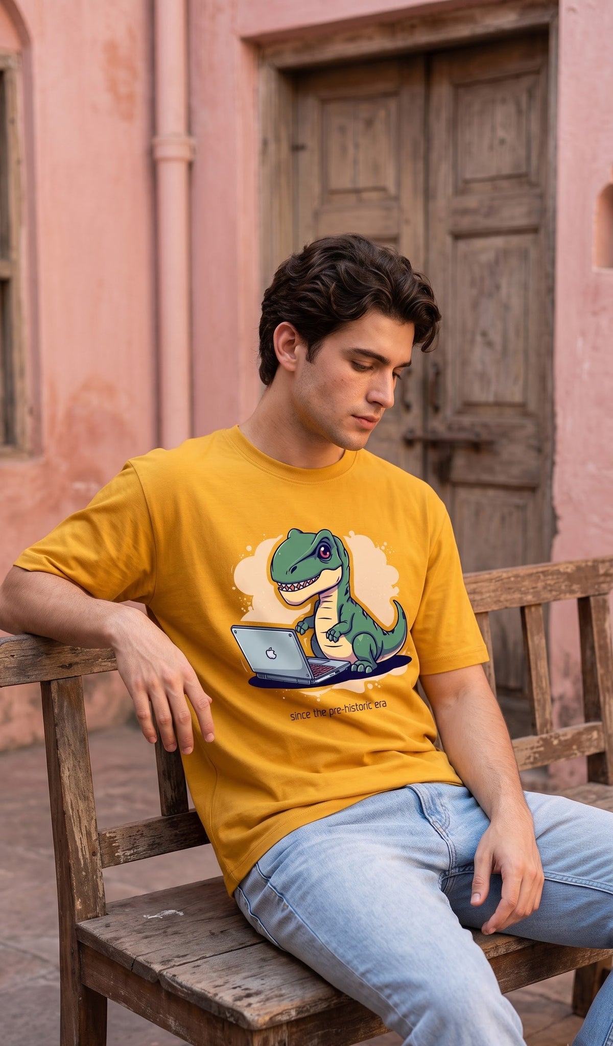 Men Oversized Classic T-Shirt- Prehistoric