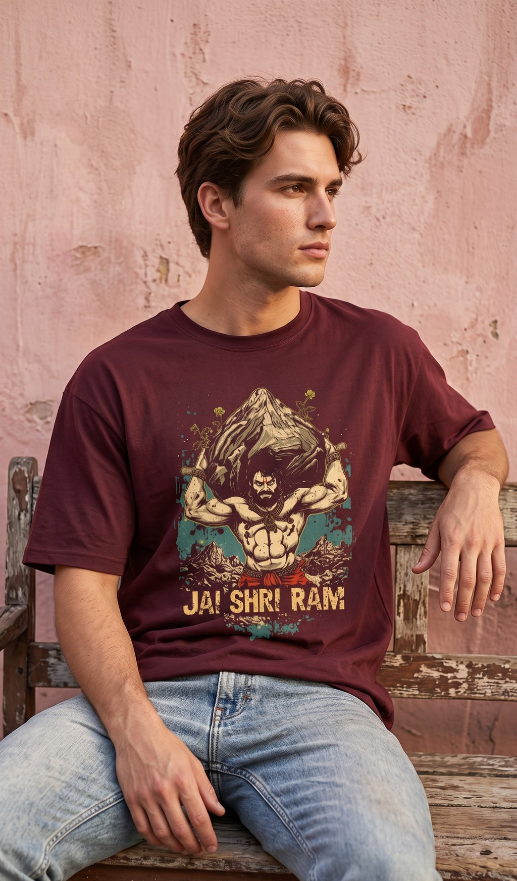Men Oversized Classic T-Shirt- Ram bhakt