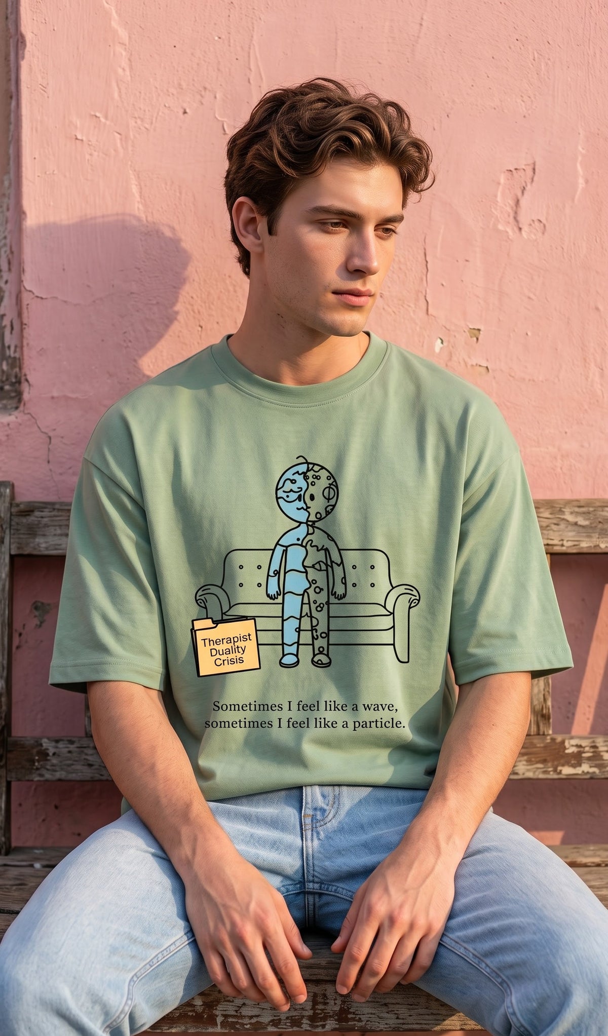 Unisex Terry Oversized Tee- Duality