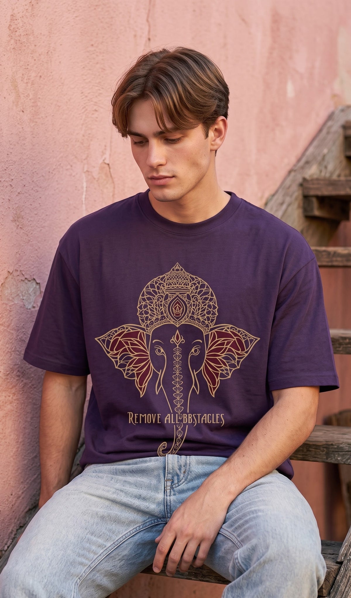 Men Oversized Classic T-Shirt- Vighnaharta