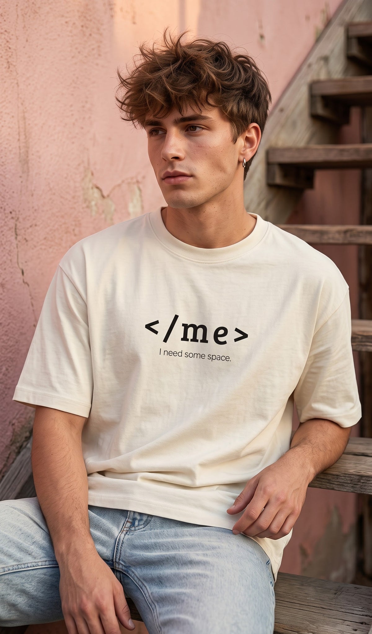 Men Oversized Classic T-Shirt- </Me>