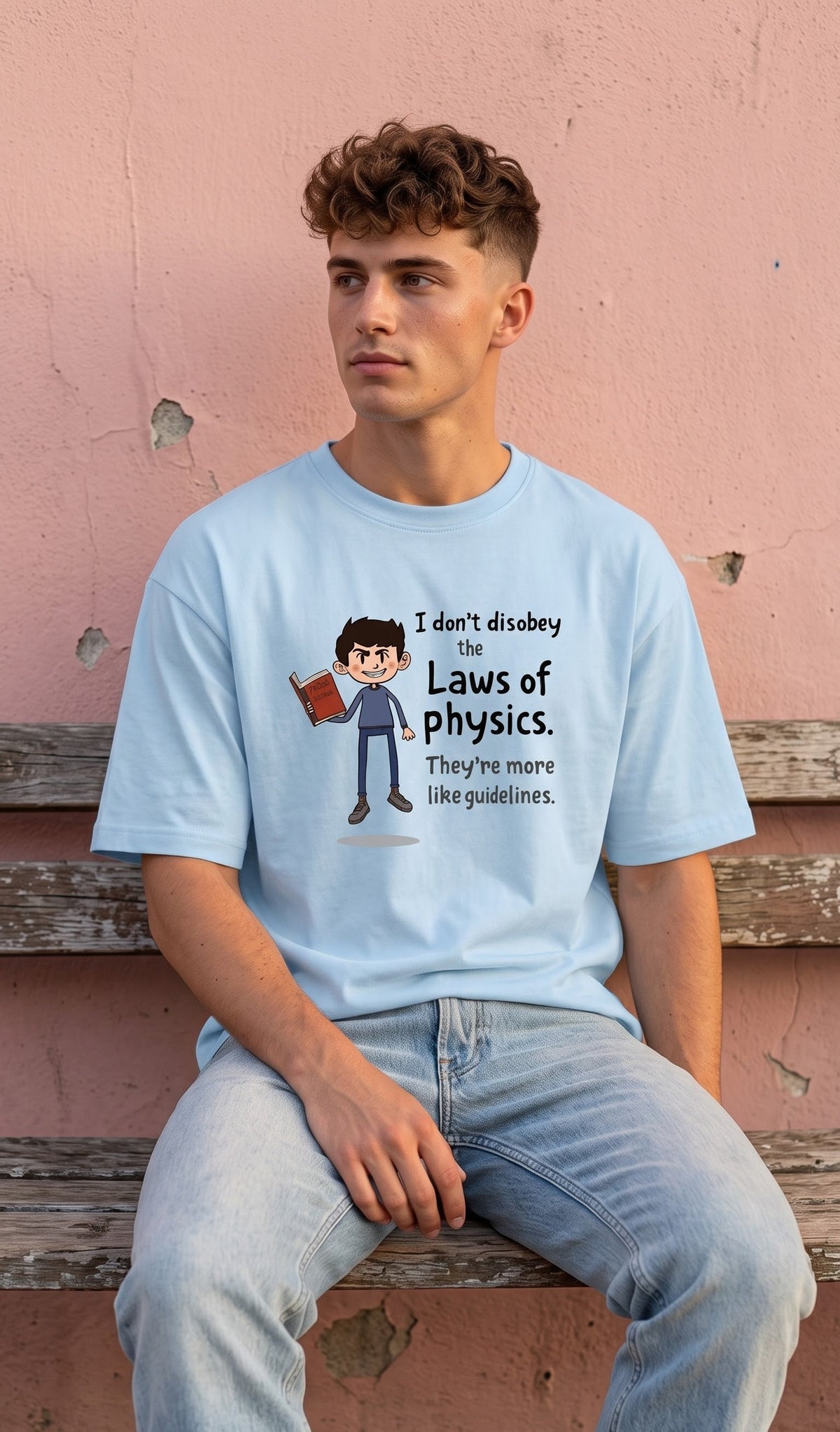 Unisex Terry Oversized Tee- Laws of Physics
