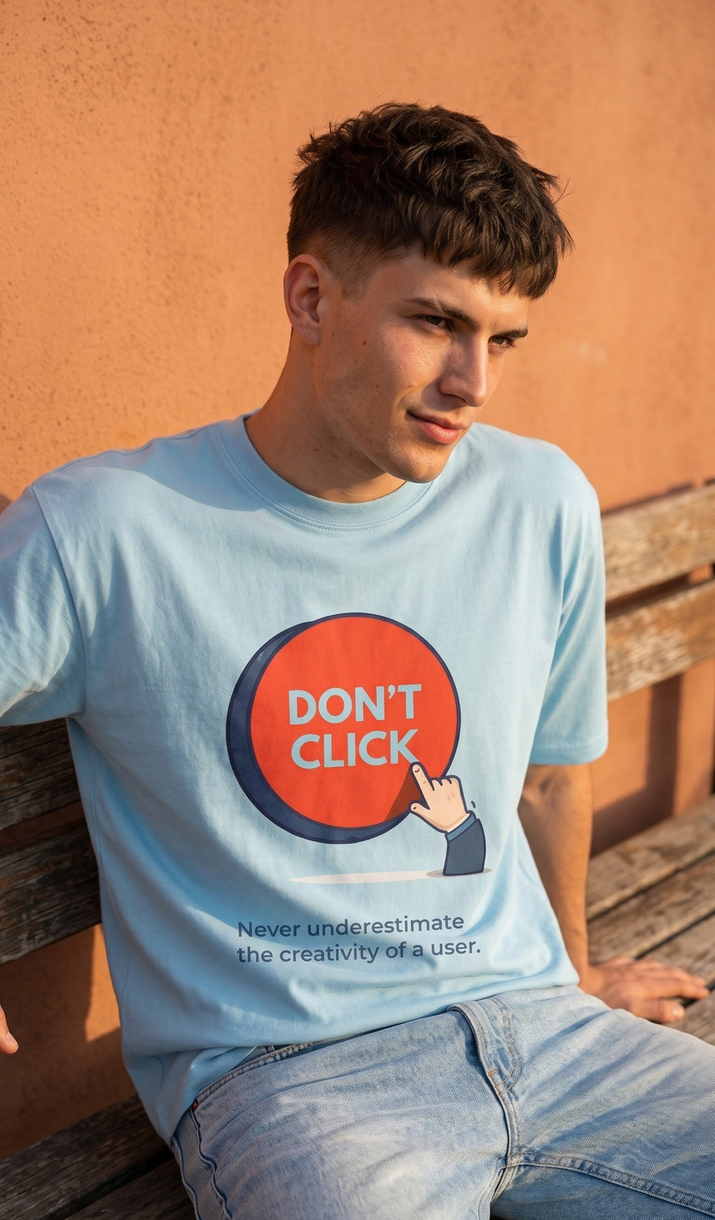 Men Oversized Classic T-Shirt- Don't click