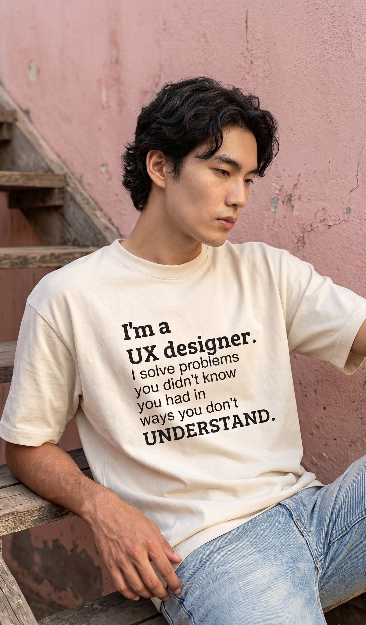 Men Oversized Classic T-Shirt- UX Designer
