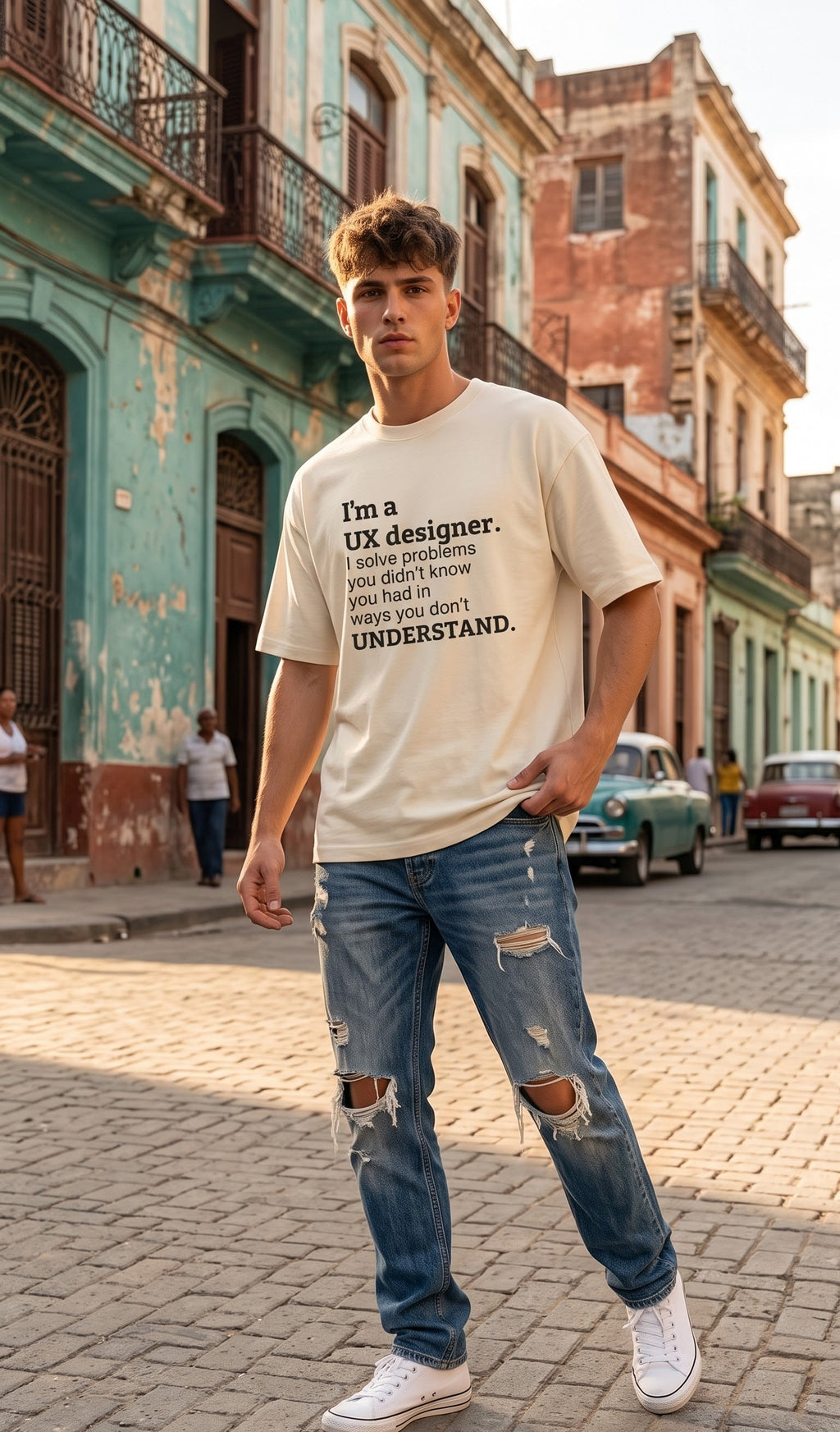 Men Oversized Classic T-Shirt- UX Designer