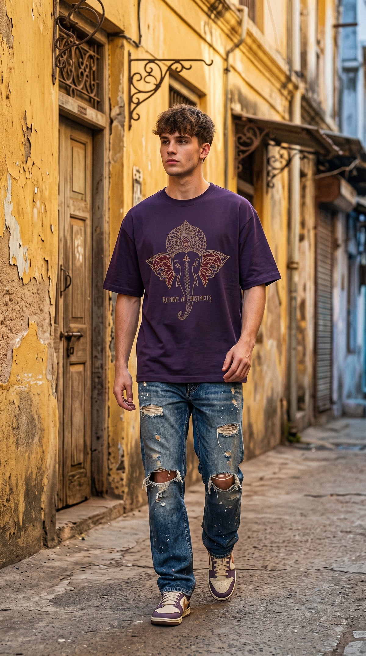 Men Oversized Classic T-Shirt- Vighnaharta