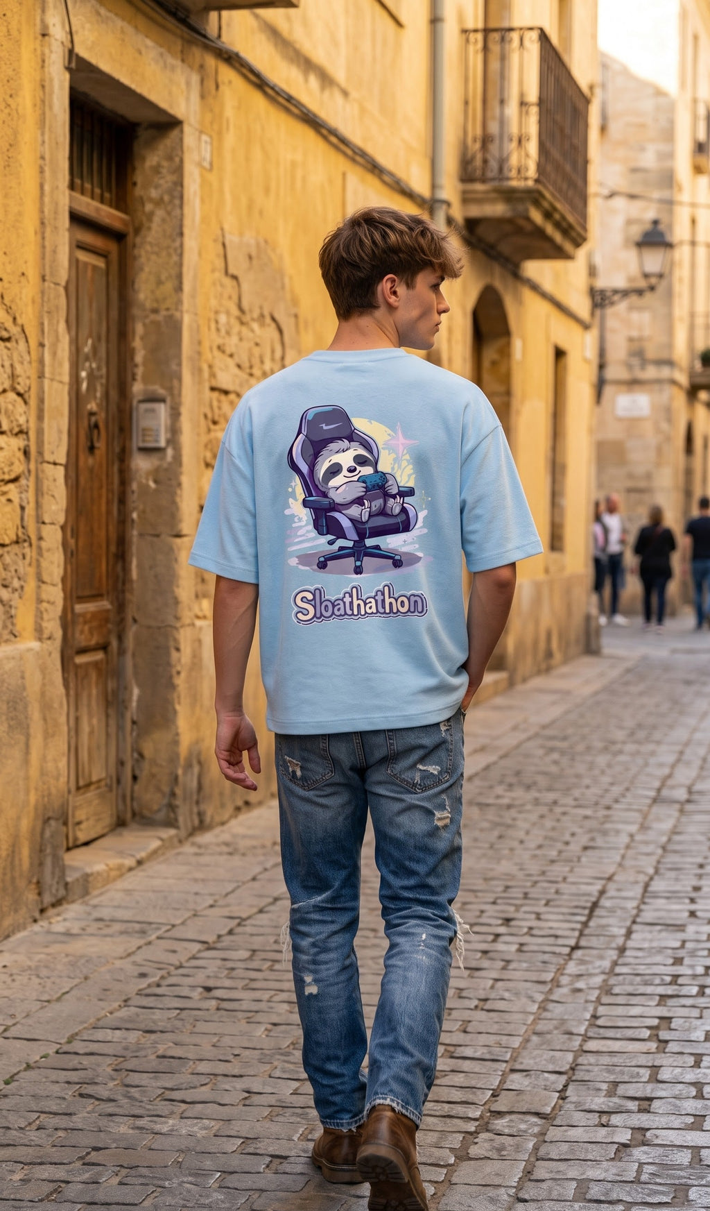 Unisex Terry Oversized Tee- Slothathon