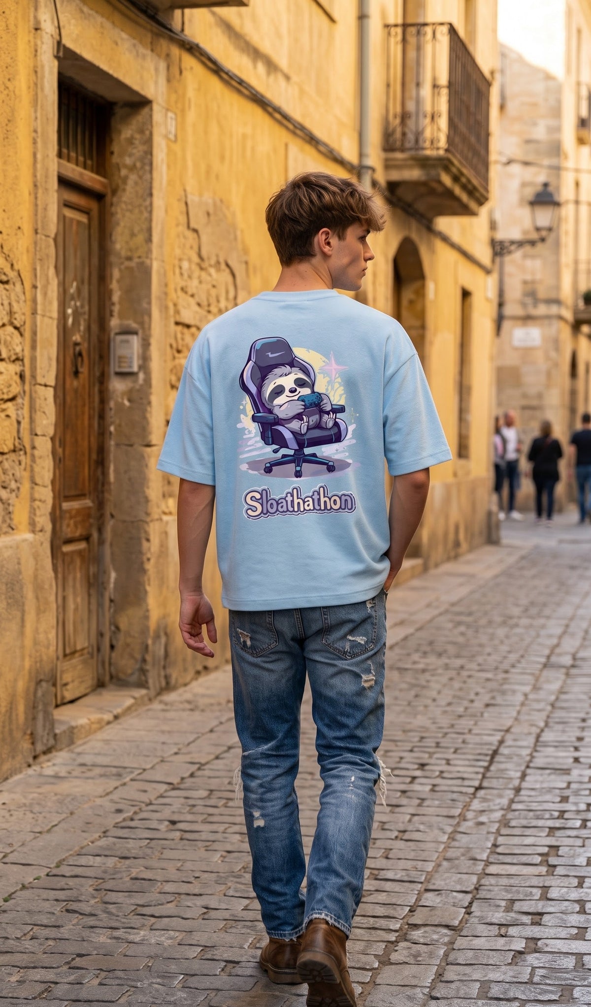 Unisex Terry Oversized Tee- Slothathon