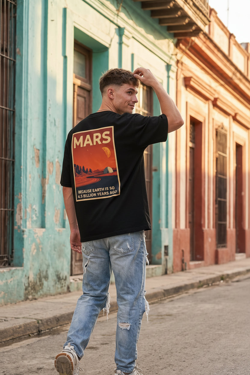 Unisex Terry Oversized Tee- Mars