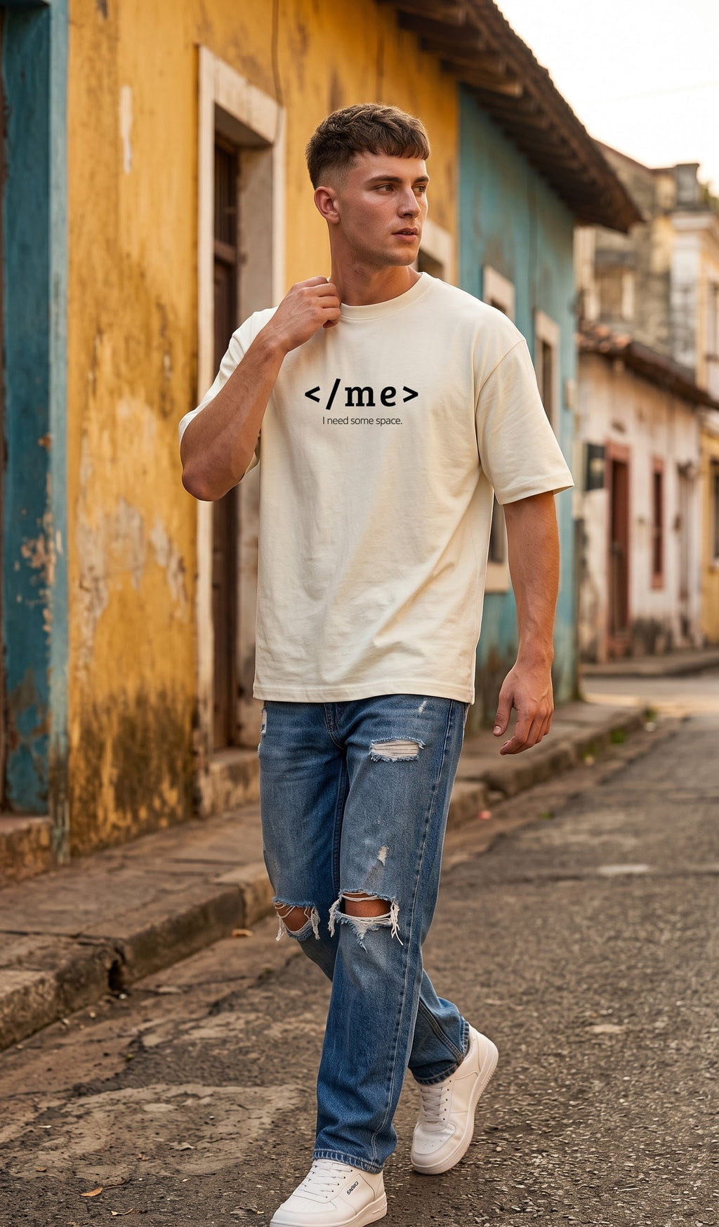 Men Oversized Classic T-Shirt- </Me>