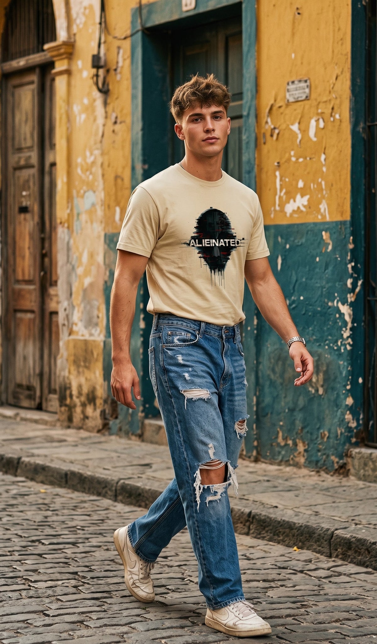 Men Regular T-Shirt- Alienated
