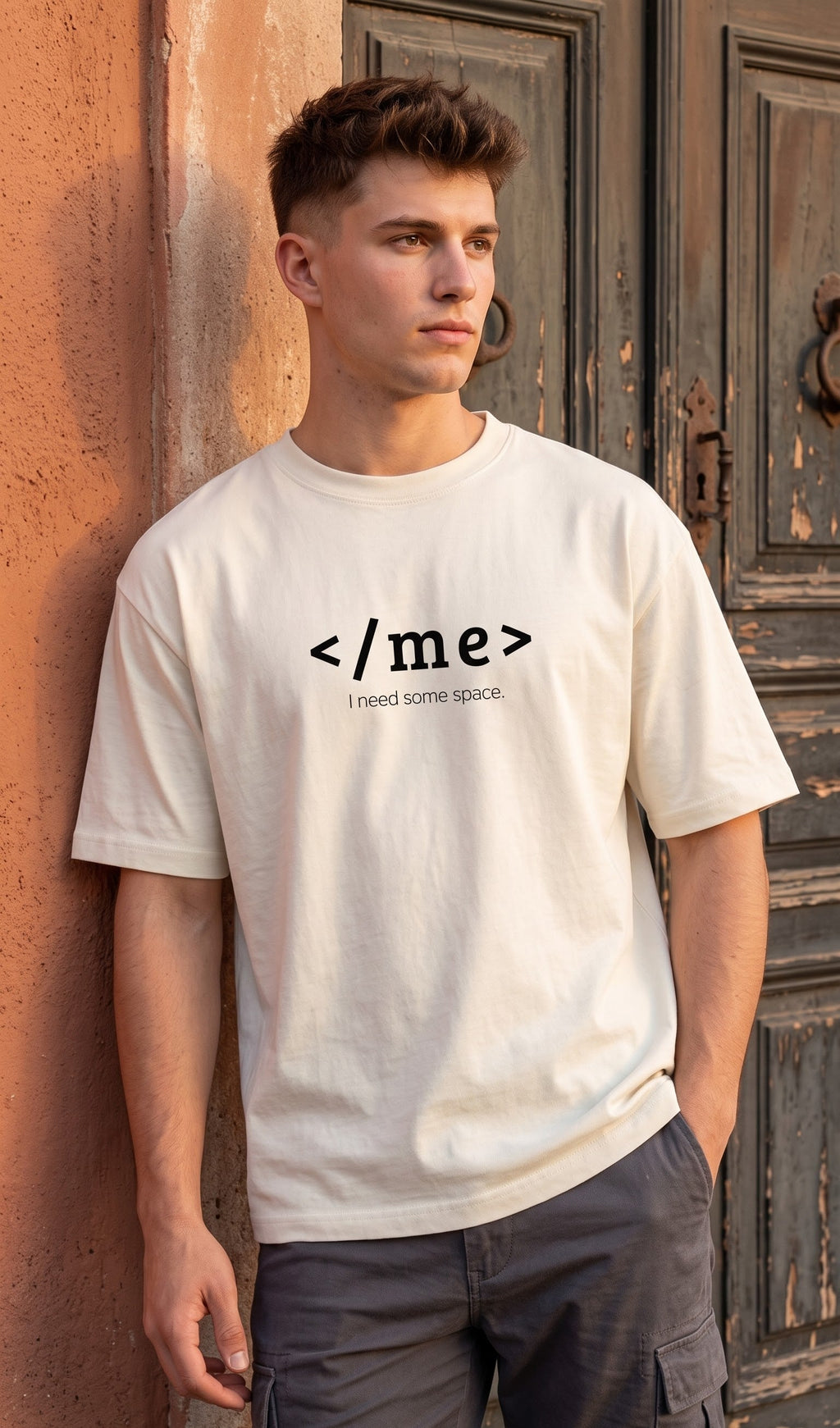 Men Oversized Classic T-Shirt- </Me>