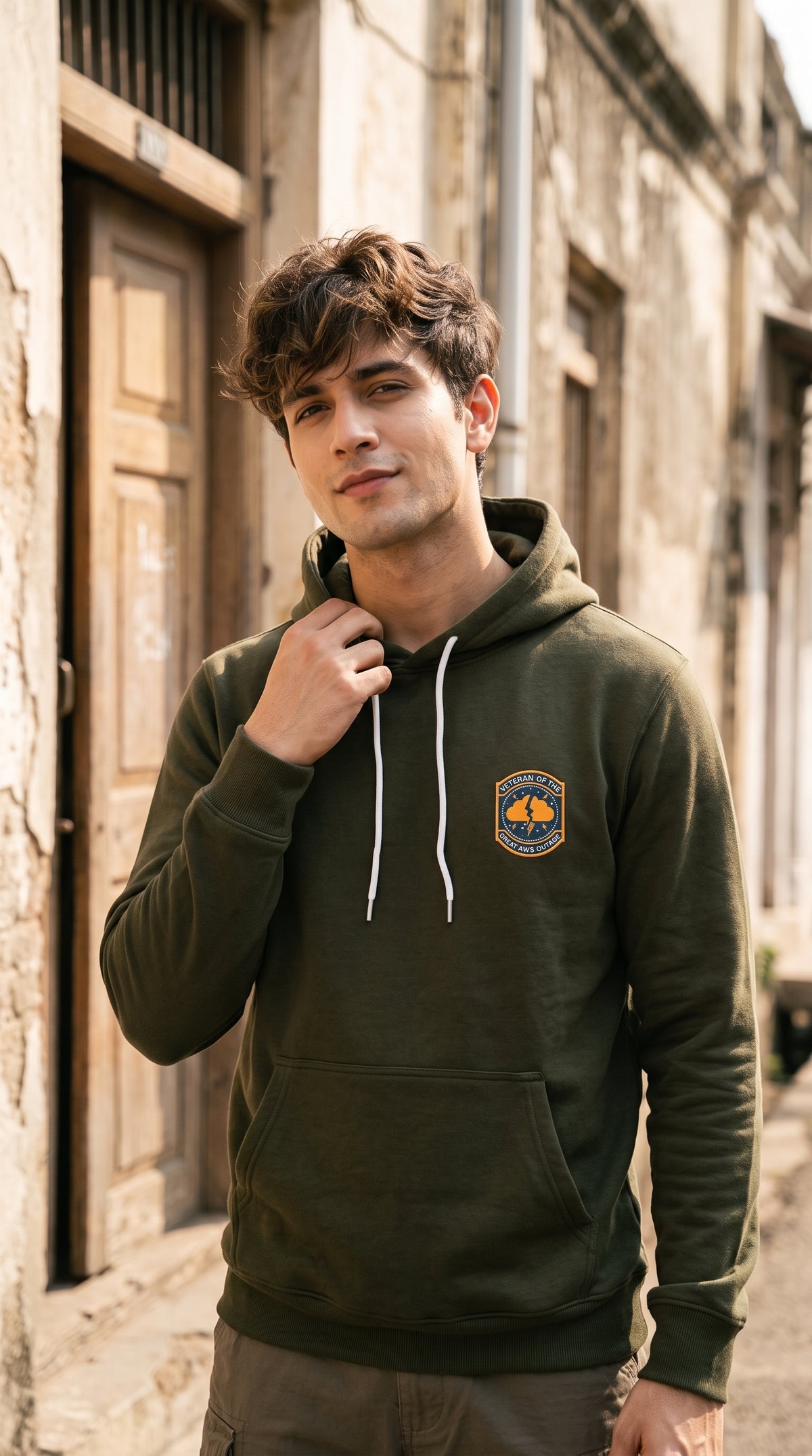 Unisex Regular Hoodie- Veteran ( Embroidered Badge )