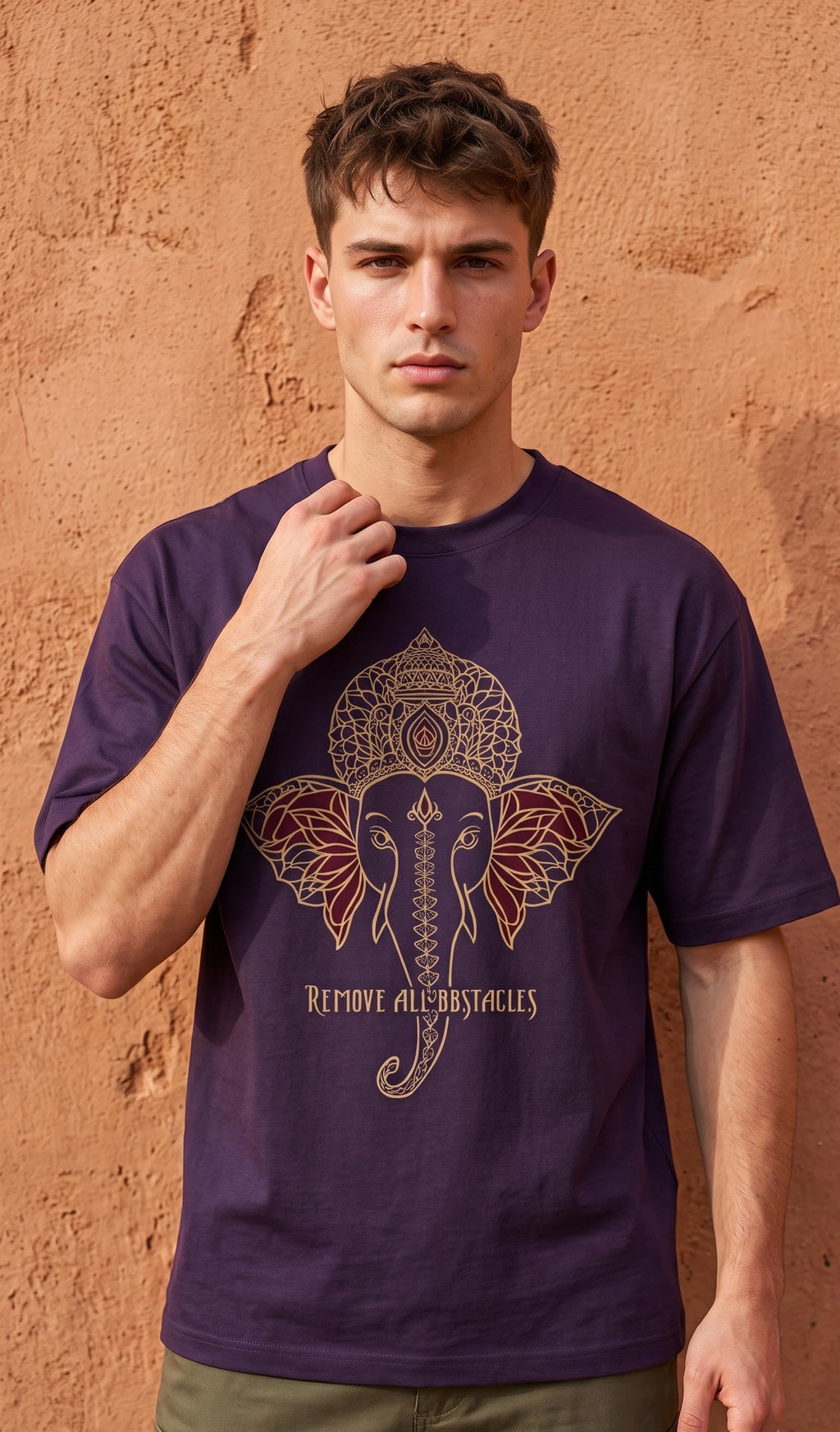 Men Oversized Classic T-Shirt- Vighnaharta