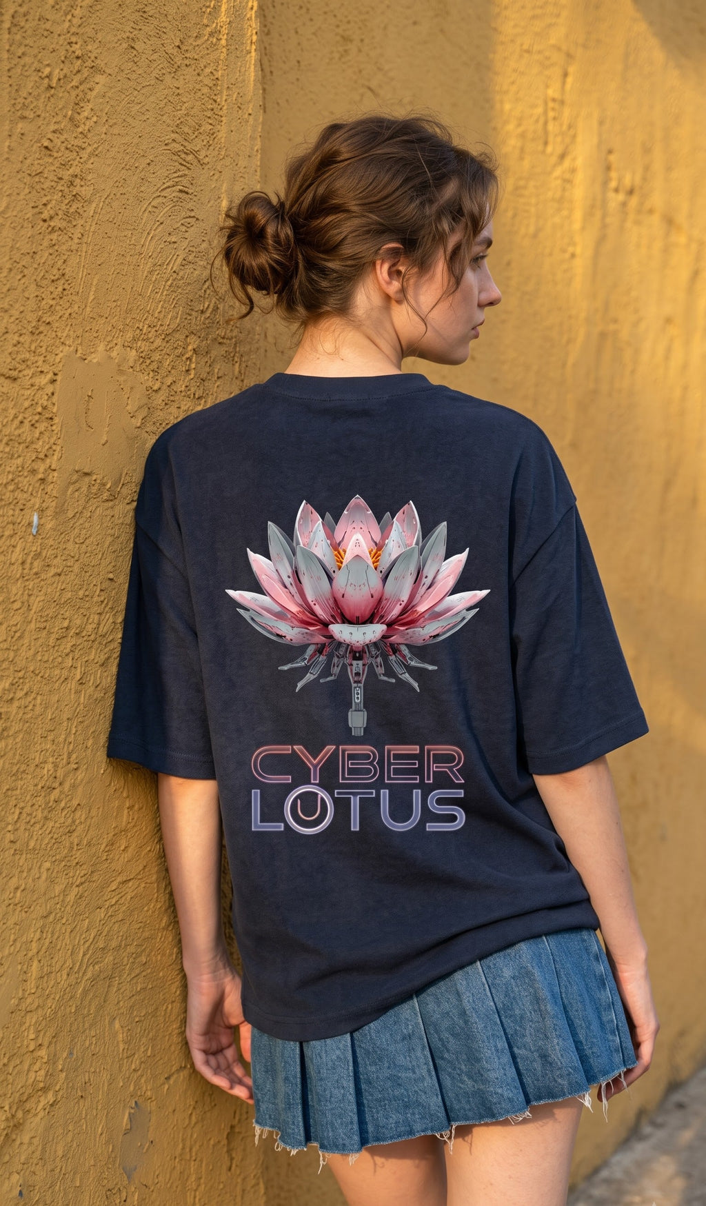 Unisex Terry Oversized Tee- Cyber Lotus
