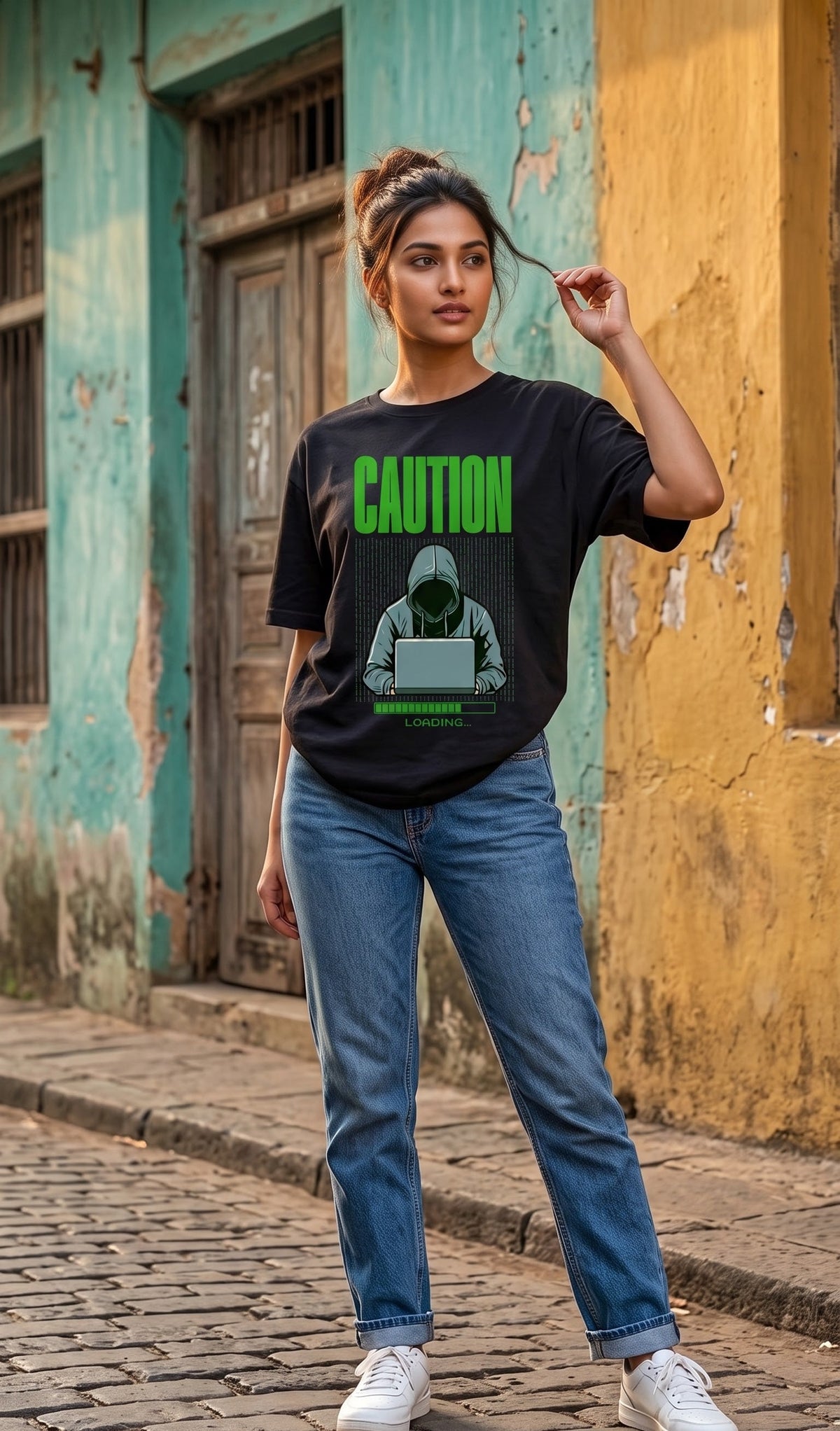 Unisex Oversized Classic T-Shirt- Caution