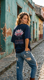 Unisex Terry Oversized Tee- Cyber Lotus