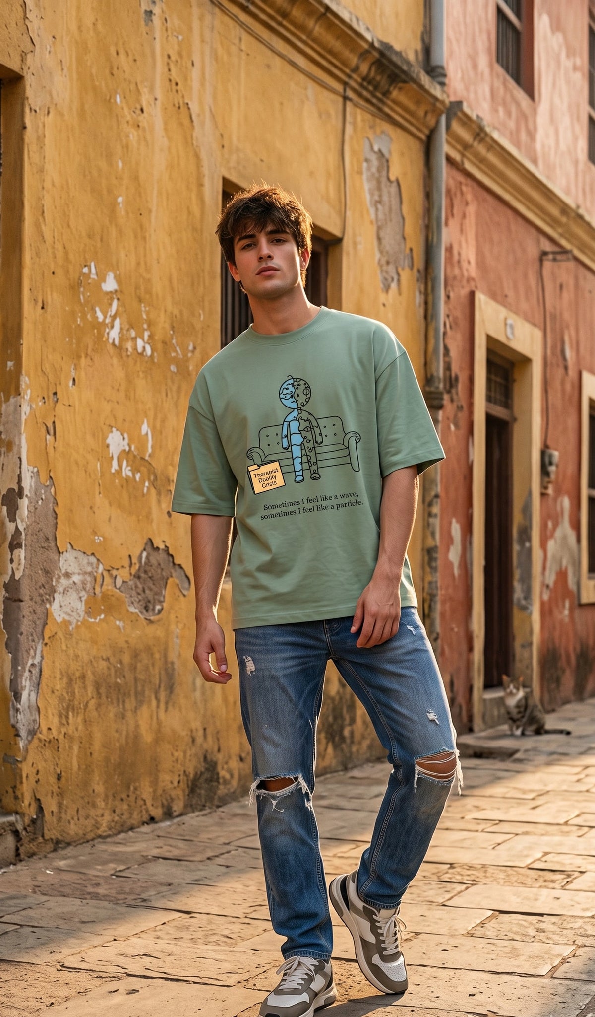Unisex Terry Oversized Tee- Duality