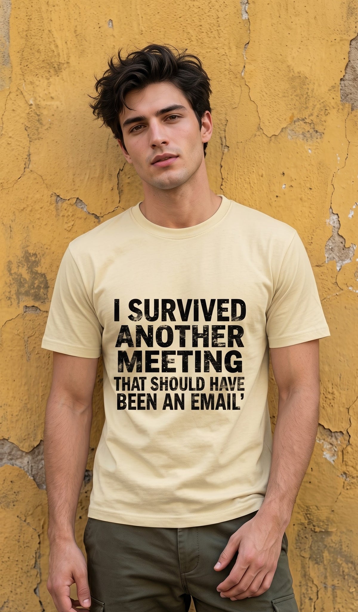 Men Regular T-Shirt- Meeting Request