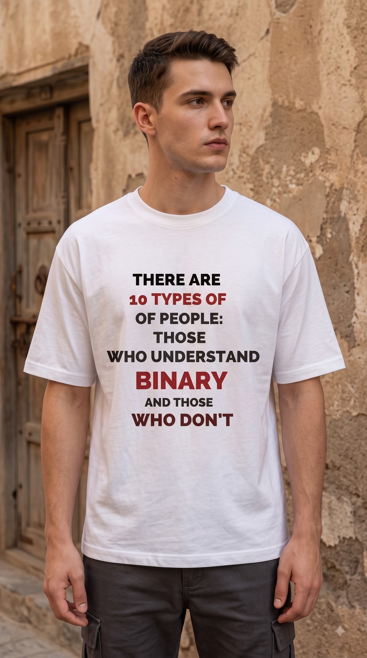 Men Oversized Classic T-Shirt- Binary