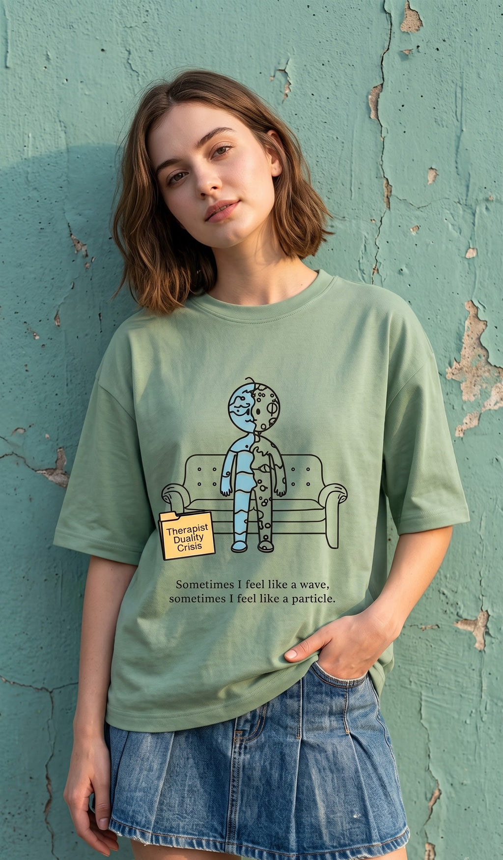 Unisex Terry Oversized Tee- Duality