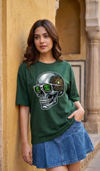 Unisex Terry Oversized Tee- Skull