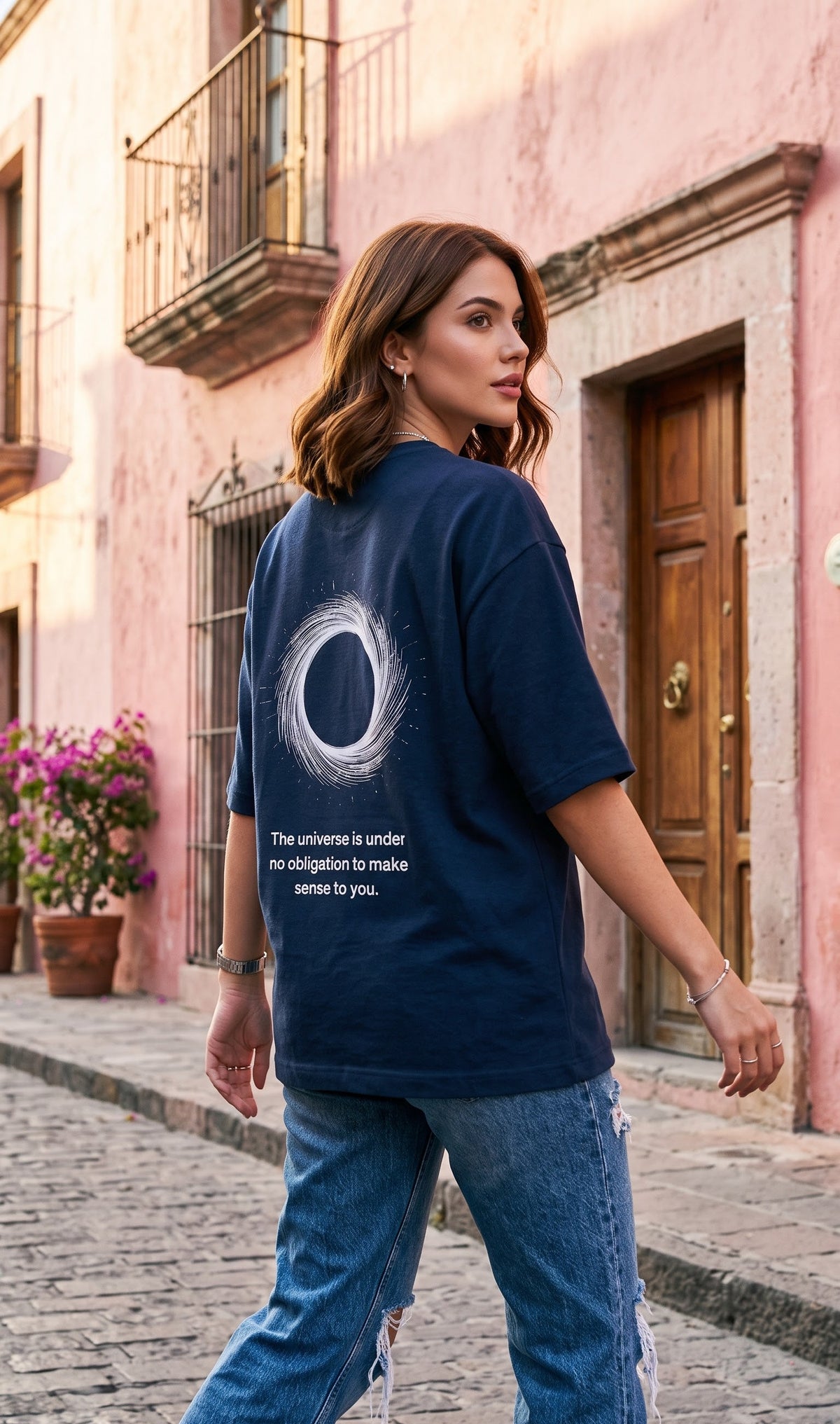 Unisex Terry Oversized Tee- Blackhole