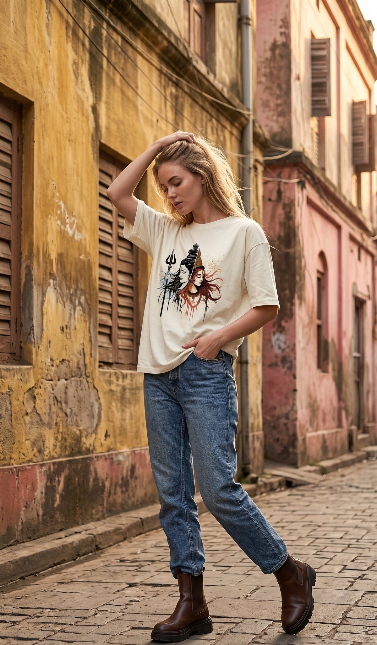 Unisex Terry Oversized Tee-ShivShakti