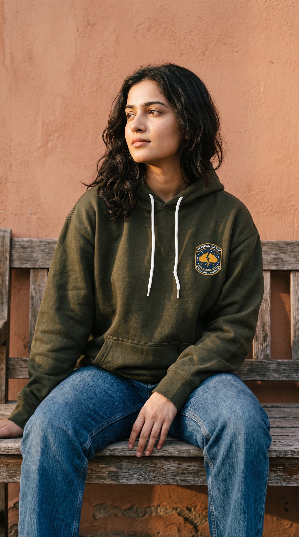 Unisex Regular Hoodie- Veteran ( Embroidered Badge )