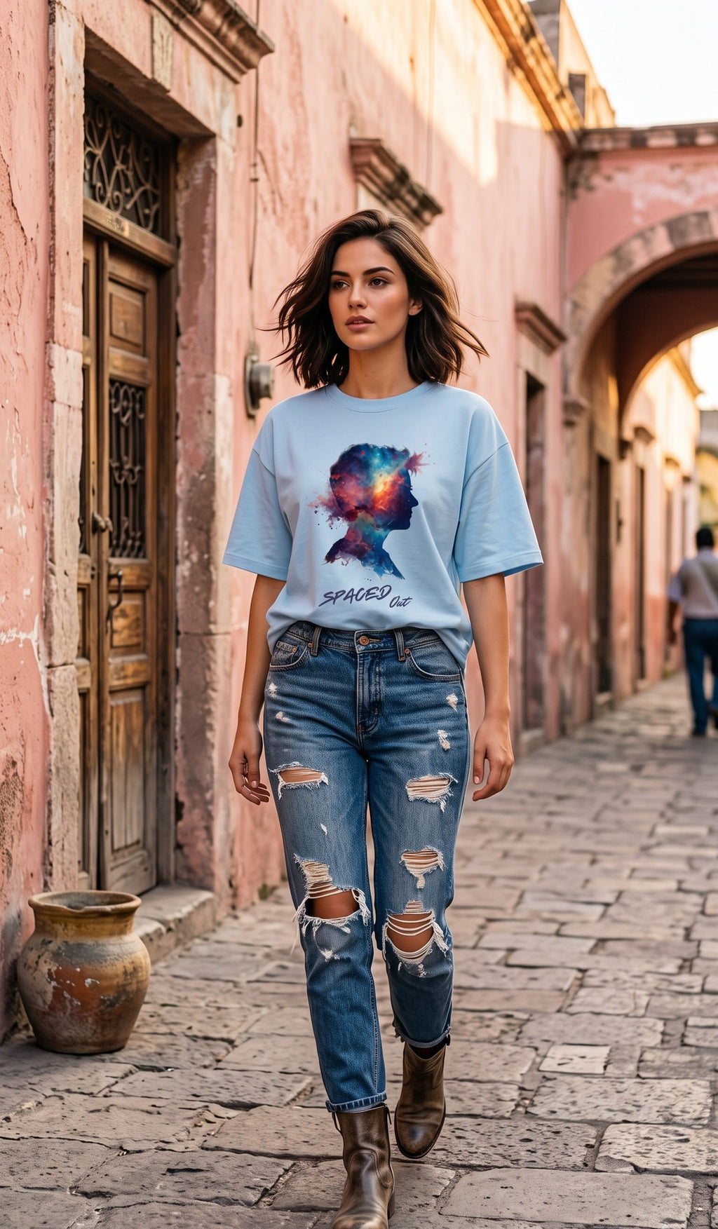 Unisex Terry Oversized Tee- Spaced Out