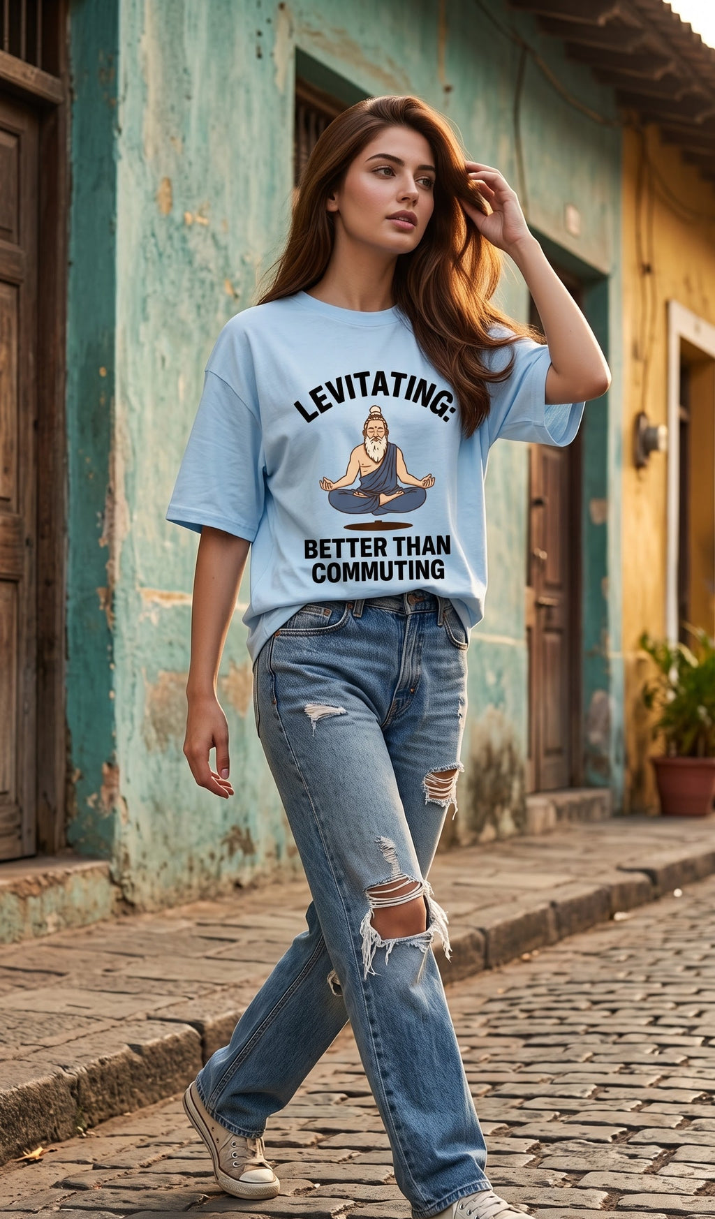 Unisex Terry Oversized Tee- Levitating