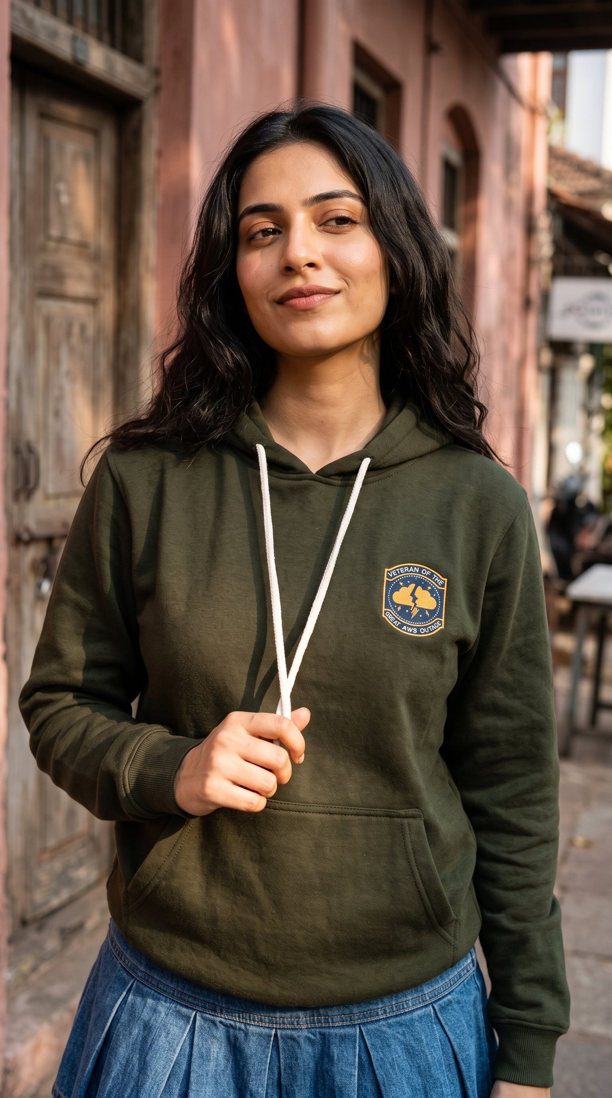 Unisex Regular Hoodie- Veteran ( Embroidered Badge )