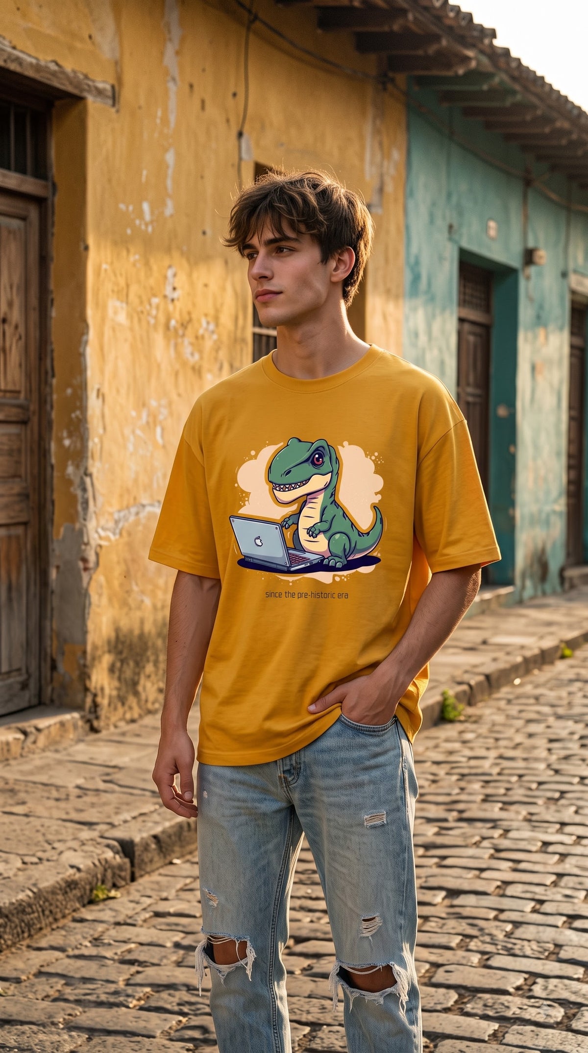Men Oversized Classic T-Shirt- Prehistoric